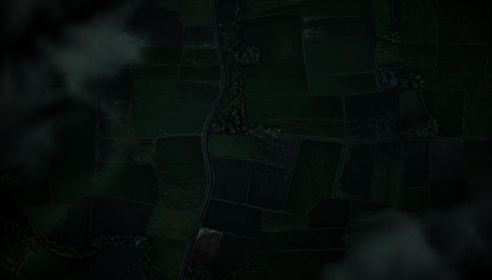 Aerial satellite view of Indian farmland